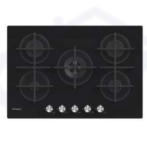 Tables de cuisson, Gaz sur verre, 5 zones, Noir, VERRE TREMPE