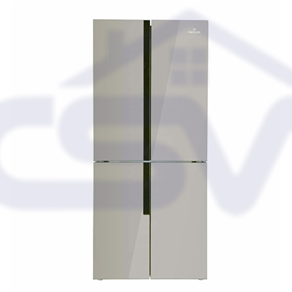 REFRIGERATEUR SIDE BY SIDE RAYLAN 440L GLASS NOIR(L78cm/P70cm/h180cm ) (4portes)
