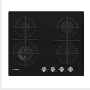 Tables de Cuisson Candy 4 Feux Gaz Verre Trempé Largeur 59.5 Cm